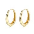 18K Gold-Plated Ellipse Huggie Earrings For Cheap