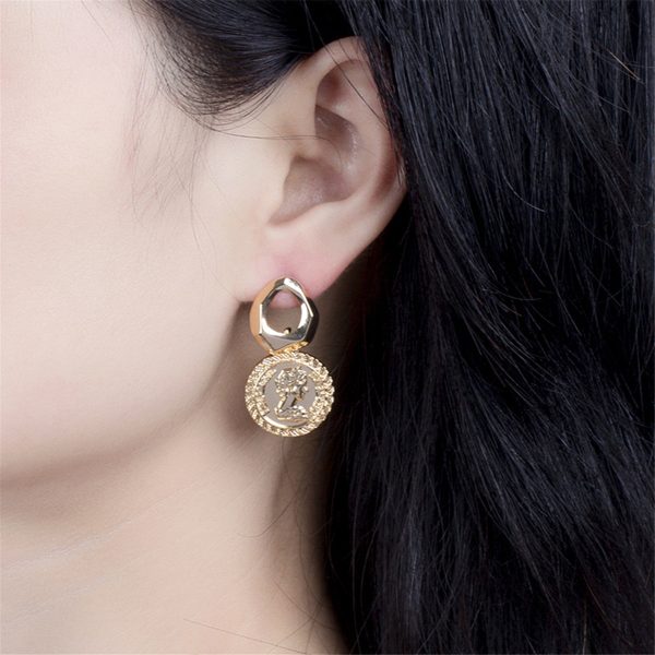 18K Gold-Plated Coin Repoussé Drop Earrings Online Hot Sale