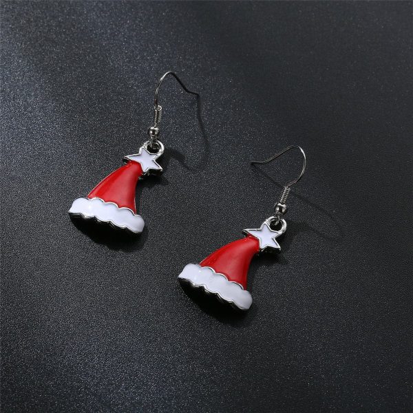 Silver-Plated Hat Drop Earrings For Sale