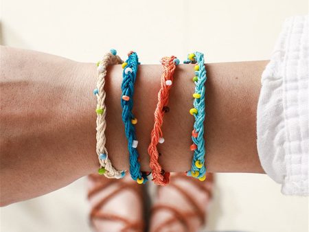 Blue & Orange Bead-Accent Adjustable Bracelet Set Hot on Sale