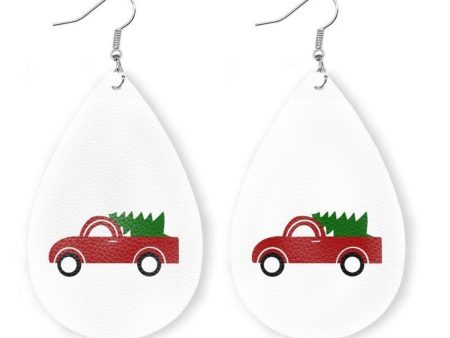 White Polystyrene & Silver-Plated Holiday Goods Car Drop Earrings Online Sale