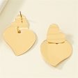 18K Gold-Plated Double Heart Drop Earrings Cheap