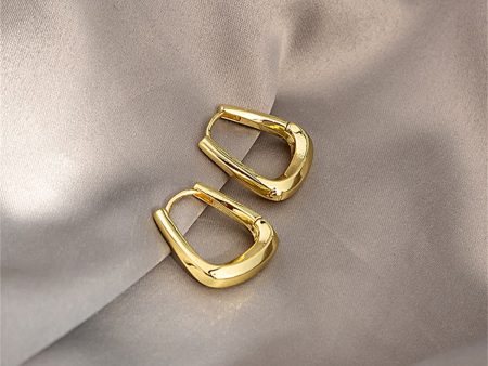 18K Gold-Plated U-Shape Huggie Earrings Hot on Sale