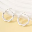 White Enamel Twine Hoop Earrings Hot on Sale