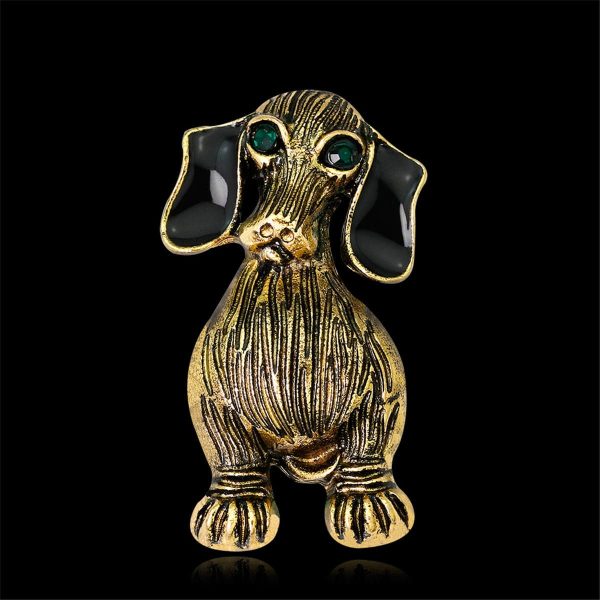 18K Gold-Plated Dog Brooch on Sale