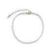 White Enamel & Silver-Plated Box Chain Anklet Fashion