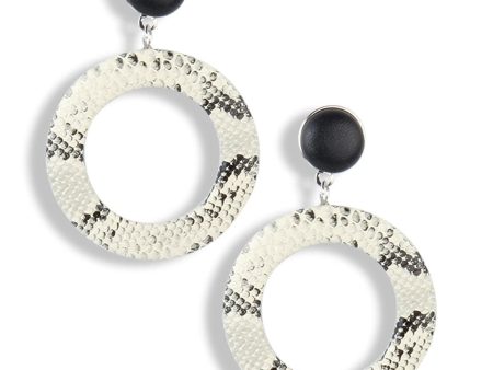 White Serpentine Open Circle Drop Earrings For Cheap