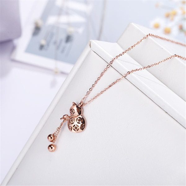 18K Rose Gold-Plated Gourd Pendant Necklace Online