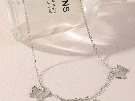 Silver-Plated Butterfly Station Necklace Online Hot Sale