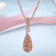 18K Rose Gold-Plated Filigree Teardrop Pendant Necklace Sale