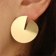 18K Gold-Plated Slit Round Stud Earrings Supply