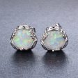 White Opal Prong-Set Stud Earrings on Sale