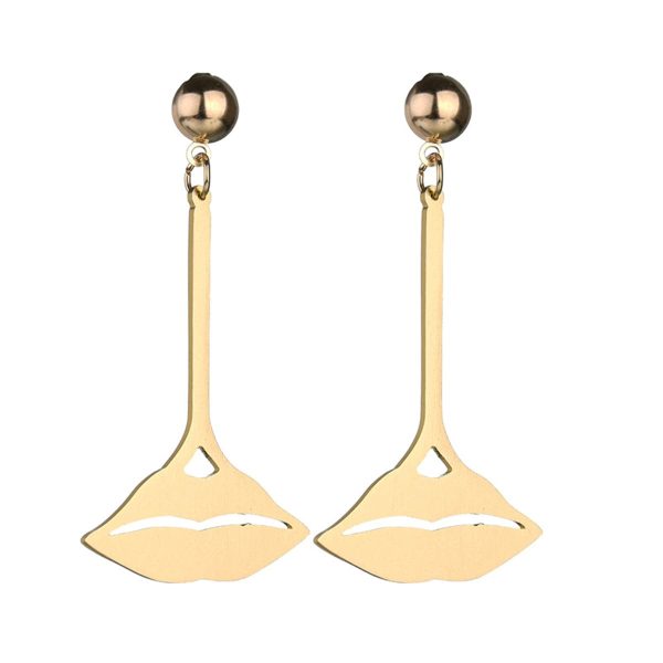 18K Gold-Plated Lips Drop Earrings Online Sale