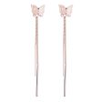 18K Rose Gold-Plated Frosted Butterfly Tassel Ear Jackets Sale