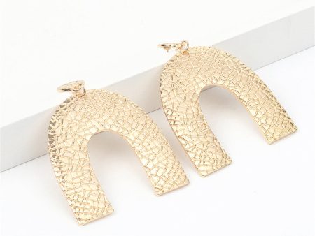 18K Gold-Plated Pebbled Arc Drop Earrings on Sale