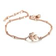 18K Rose Gold-Plated Clover Station Bracelet Online