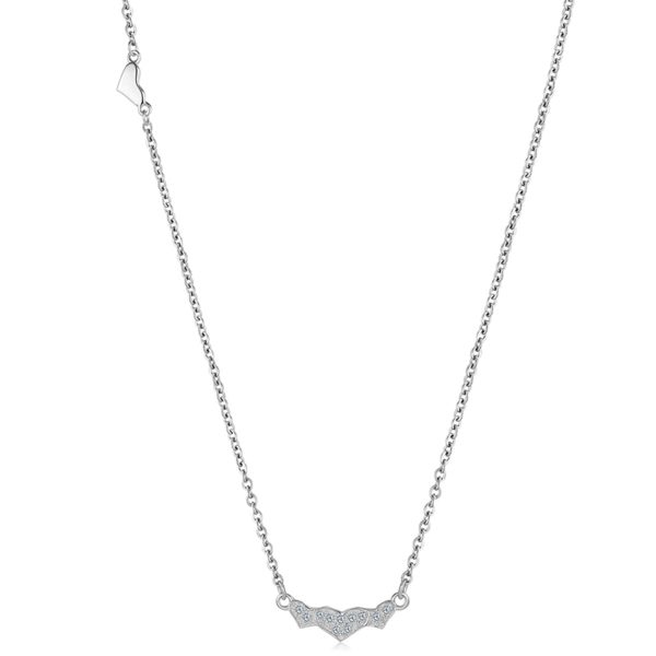 Sterling Silver & Cubic Zirconia Triple Rose Pendant Necklace Online now