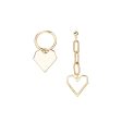 18K Gold-Plated Heart Cable Chain Mismatched Drop Earrings on Sale