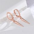 18K Rose Gold-Plated Awl Huggie Earrings For Discount