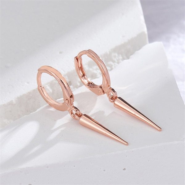 18K Rose Gold-Plated Awl Huggie Earrings For Discount