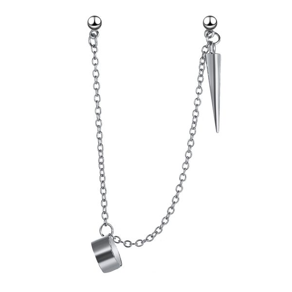 Silver-Plated Awl Dangle Earring & Ear Cuff Set on Sale