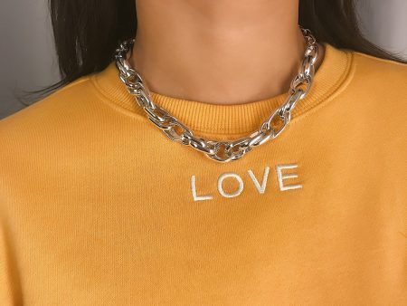 Silver-Plated Crossing Chain Choker Necklace For Cheap