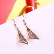 18K Rose Gold Plated Romantic Filigree Drop Earrings Online Hot Sale