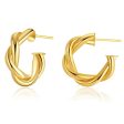 18K Gold-Plated Twine Huggie Earrings Sale