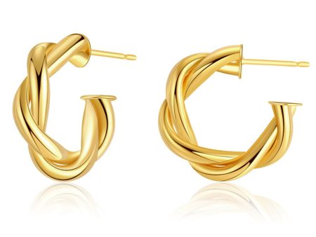 18K Gold-Plated Twine Huggie Earrings Sale