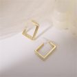 18K Gold-Plated Square Huggie Earrings Hot on Sale