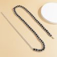 Black Velvet & Silver-Plated Waist Chain Fashion