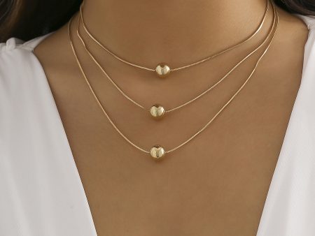 18K Gold-Plated Ball Necklace Set Supply