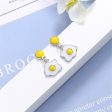 White & Yellow Poached Egg Drop Earrings Discount