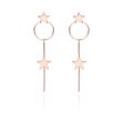 18K Rose Gold-Plated Star Magic Wand Drop Earrings Fashion