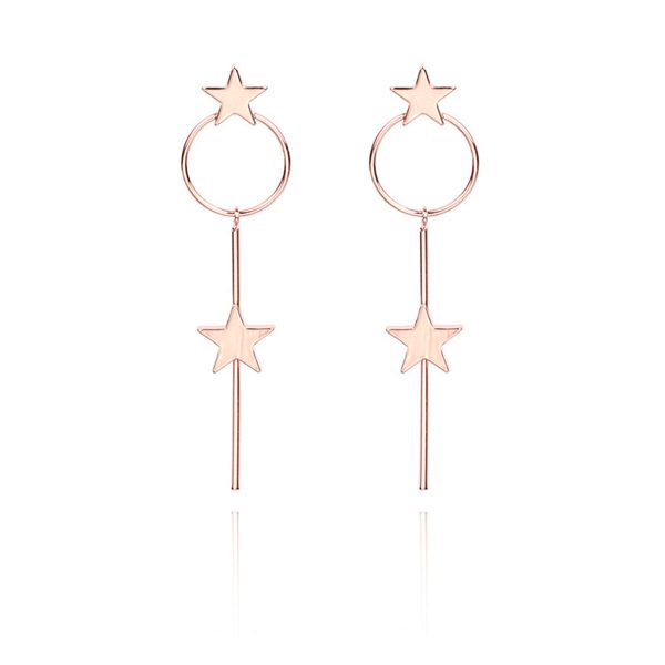 18K Rose Gold-Plated Star Magic Wand Drop Earrings Fashion