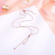 18K Rose Gold-Plated Knot Bead Lariat Necklace Online