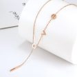 18K Rose Gold-Plated  Love  Lariat Necklace on Sale