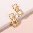 18K Gold-Plated Open Square Drop Earrings For Cheap