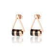 Black Acrylic & 18K Rose Gold-Plated Triangle Stud Earrings Online Sale