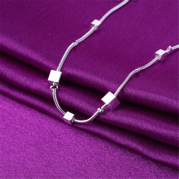 Silver-Plated Cube Anklet For Cheap