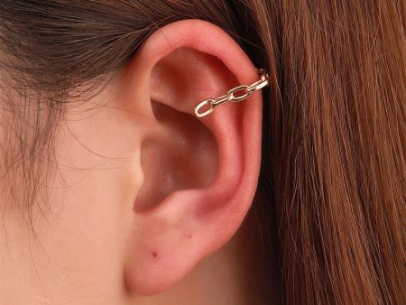 18K Gold-Plated Thin Cable-Chain Ear Cuff Online