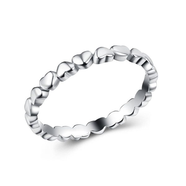 Silver-Plated Interlocking Heart Band For Sale