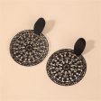 Black Celestial Plate Drop Earrings For Cheap