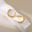 18K Gold-Plated Woven Twine Huggie Earrings Hot on Sale