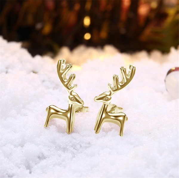 18K Gold-Plated Deer Stud Earrings Online now