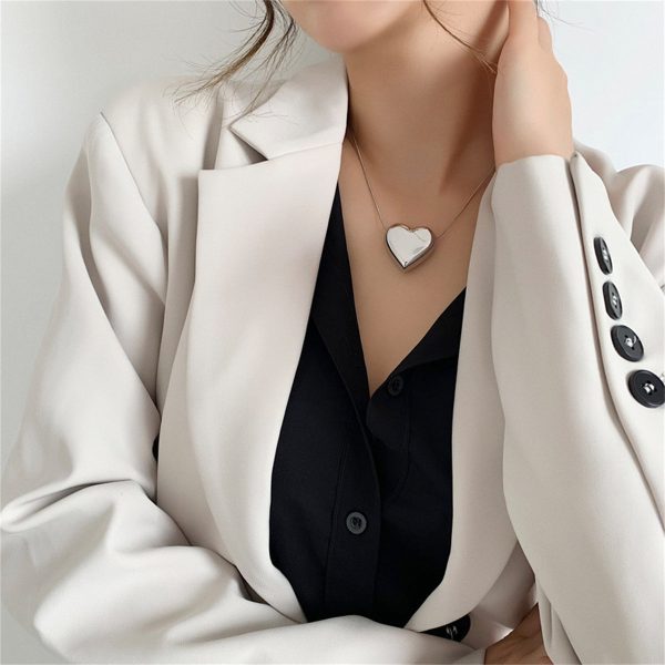 Silver-Plated Heart Pendant Necklace Discount