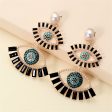 Black Crystal & Cubic Zirconia Evil Eye Drop Earrings Supply