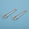 18K Gold-Plated Openwork Safety Pin Drop Earrings Fashion