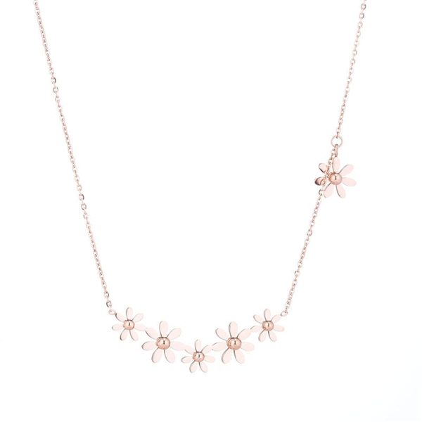 18K Rose Gold-Plated Linking Mums Pendant Necklace Online now