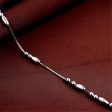 Sterling Silver Long Bead Charm Anklet Discount